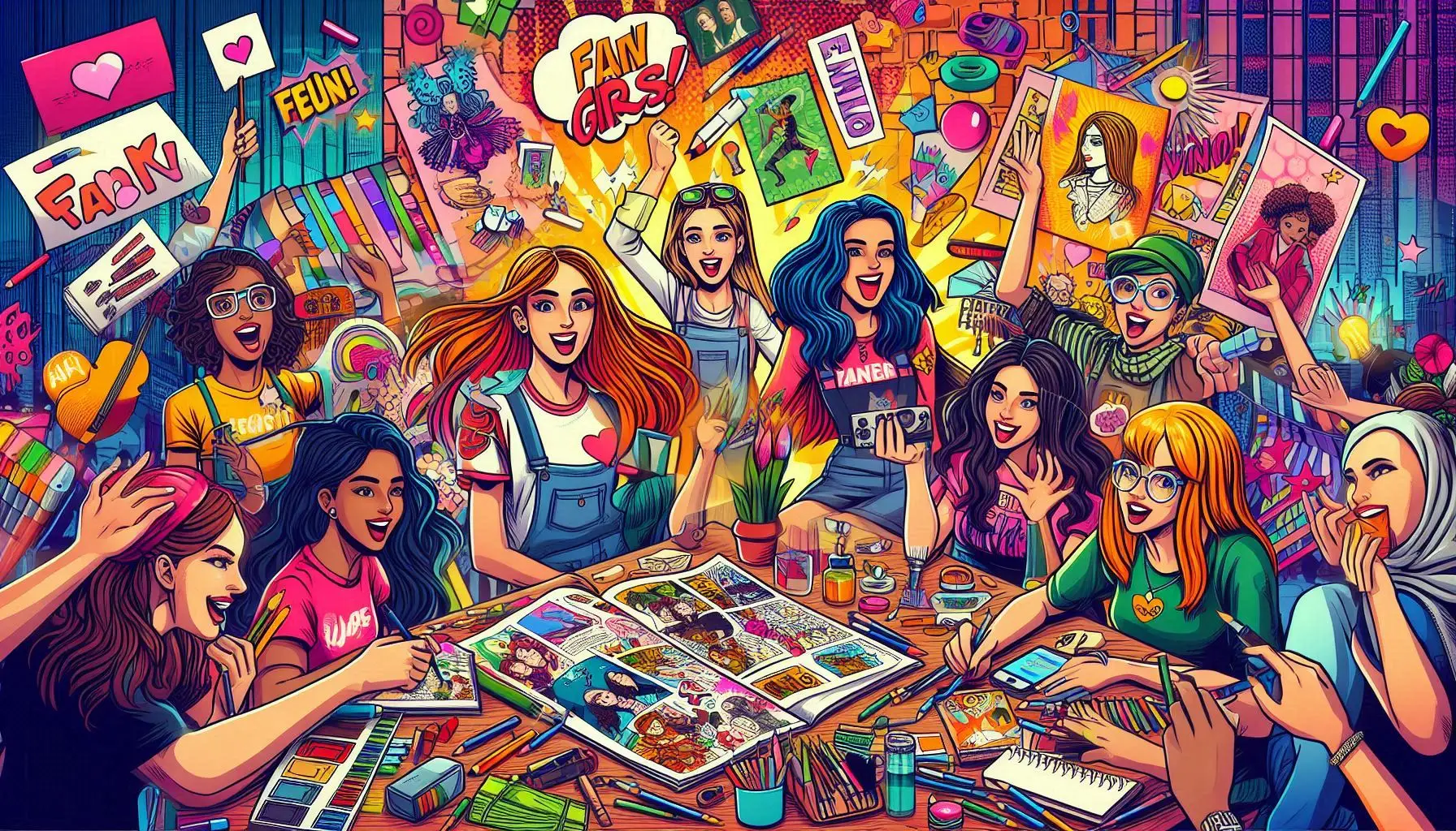 迷妹漫畫(huà)團(tuán)隊(duì)工作場(chǎng)景